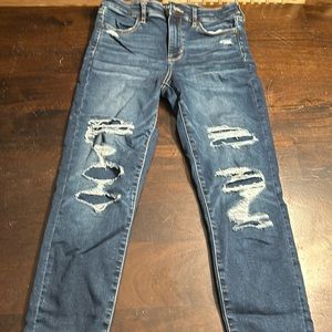American Eagle ripped jeans with patches underneath, worn a handful of times